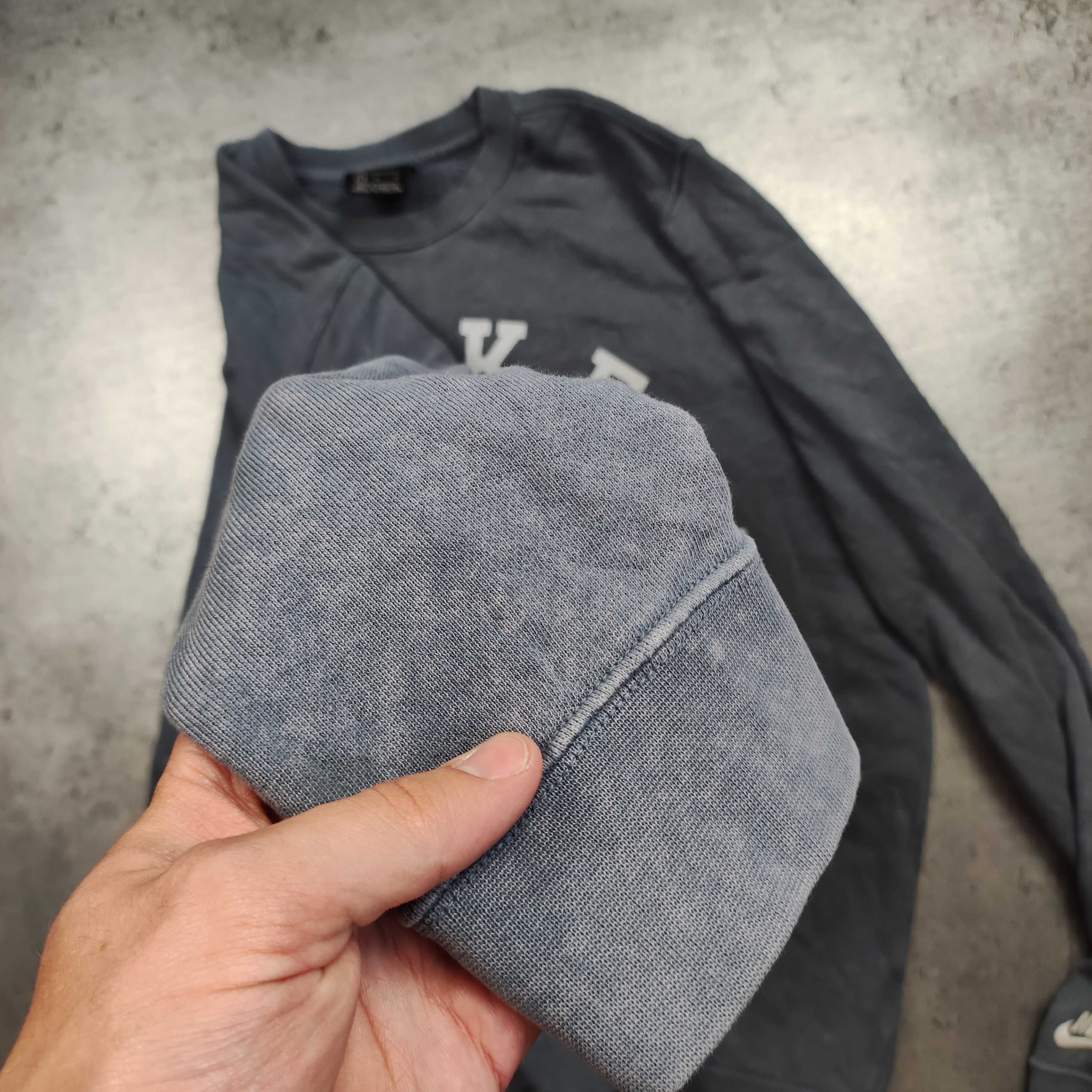 MĘSKA Bluza Nike Duże Logo Szara Tie Dye Bawełniana Crewneck NIKE
