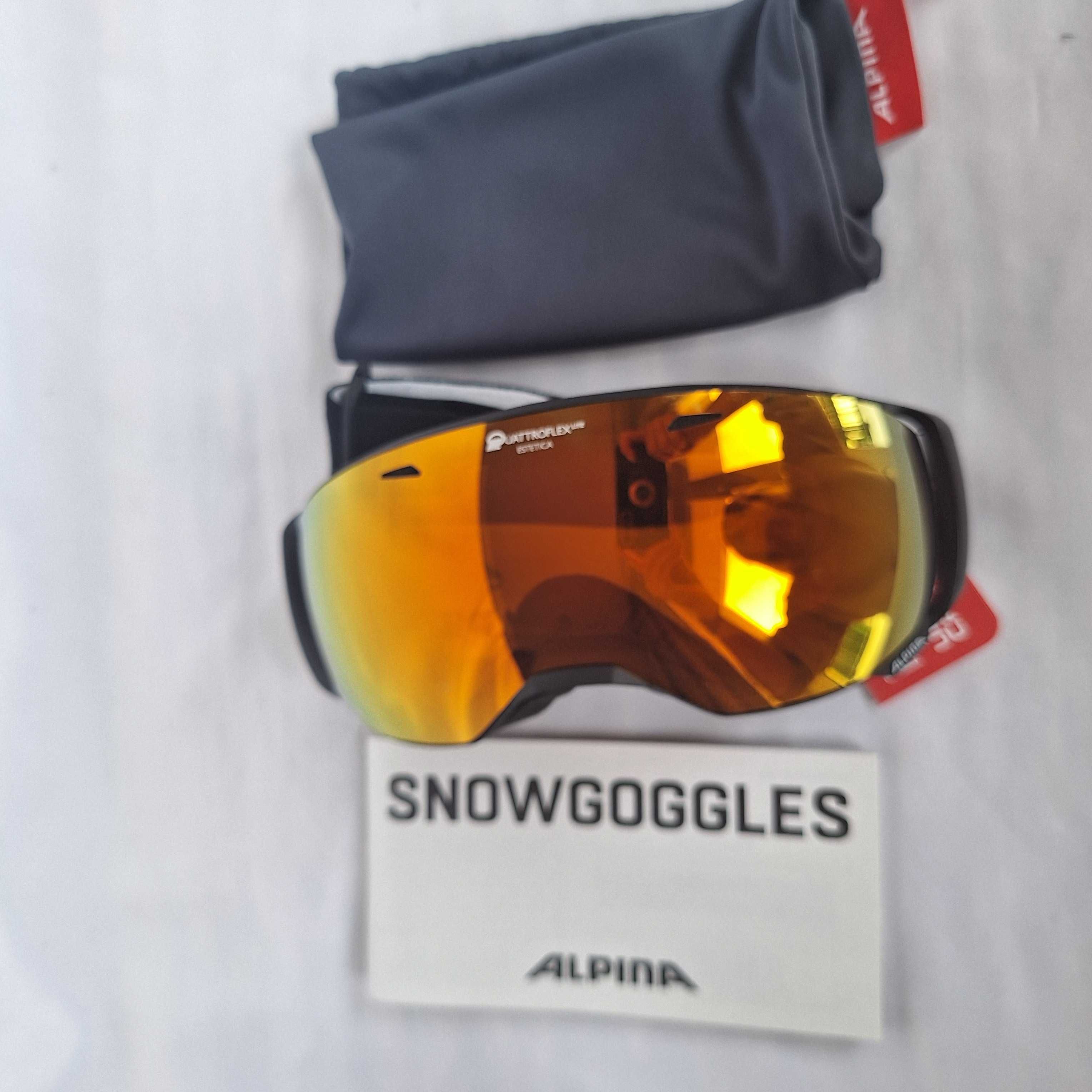 Gogle narciarskie Alpina Estetica Q-LITE Black Matt Red Sphere S2