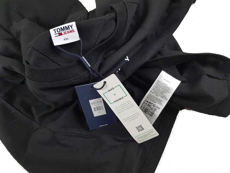 Męska koszulka Tommy Jeans USA T-shirt czarna Hilfiger oryg. nowa -XXL