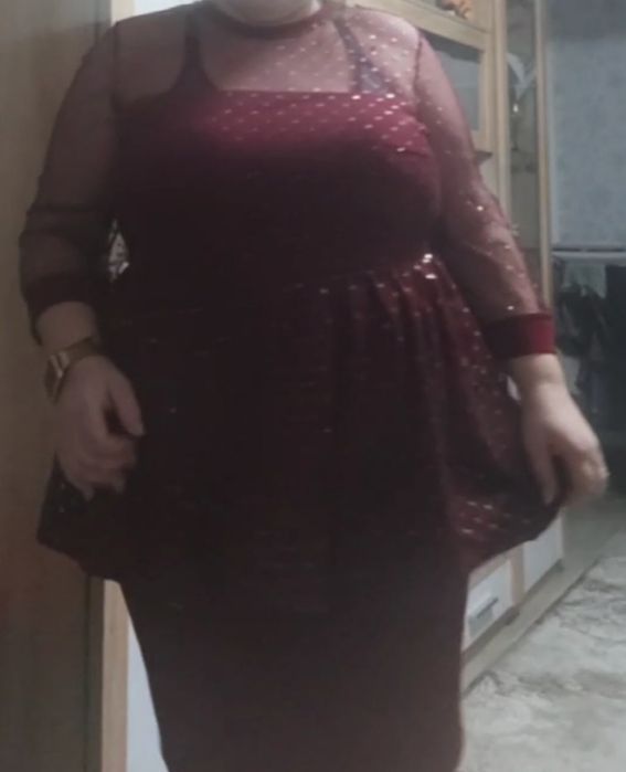 Святкова сукня з баскою 50-56 р.