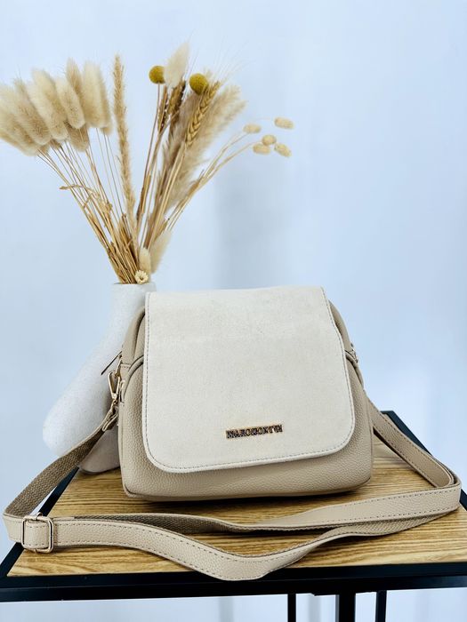 Nowa mała torebka klapa zamsz Marco contti