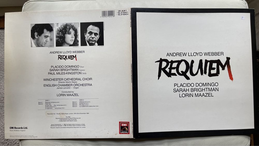 Пластинка Винил LP Requiem Andrew Lloyd Webber 1985 UK EMI