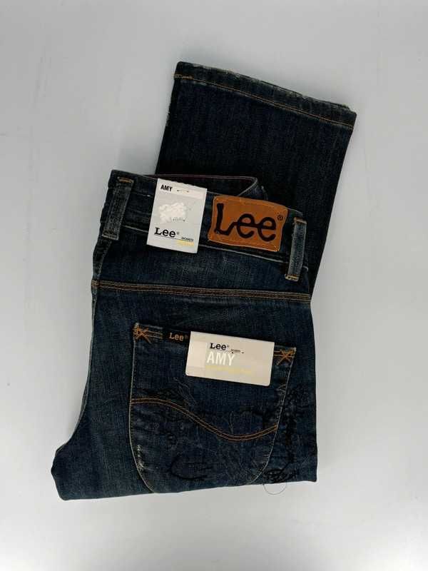Spodnie damskie jeansowe Lee Amy W24 L31 ciemne klasyczne slim fit
