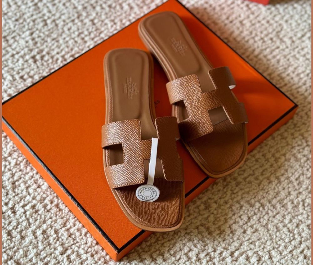 Шлёпанцы Hermes модель Oran 1:1 Luxe