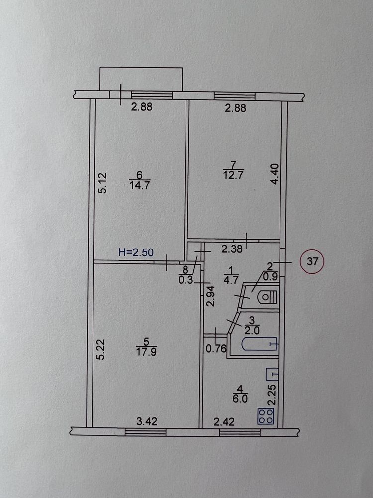 Продам 3к квартиру салтовка 602м/р