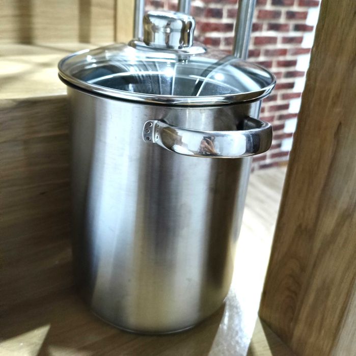 Garnek stal nierdzewna z sitkiem do smażenia i gotowania