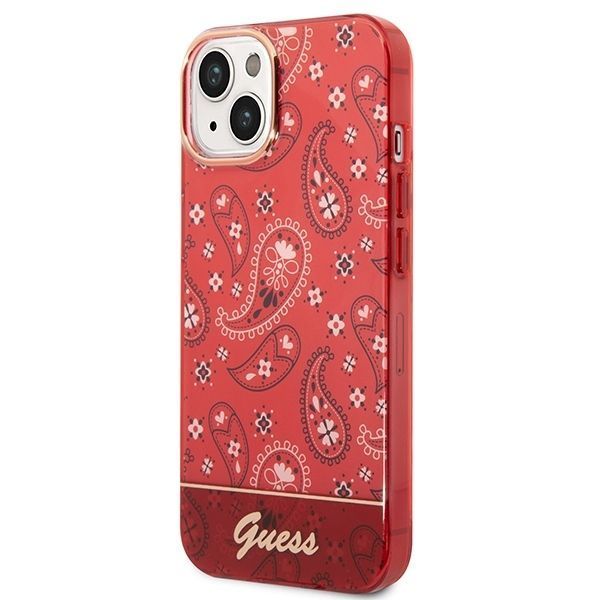 Guess Etui na iPhone 14 Plus / 15 Plus 6,7" Czerwony Bandana Paisley