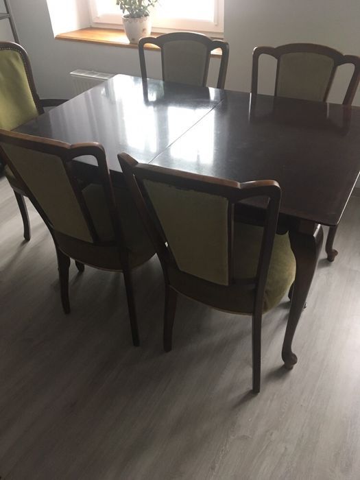 Stylowy stół dębowy krzesła Ludwik dąb