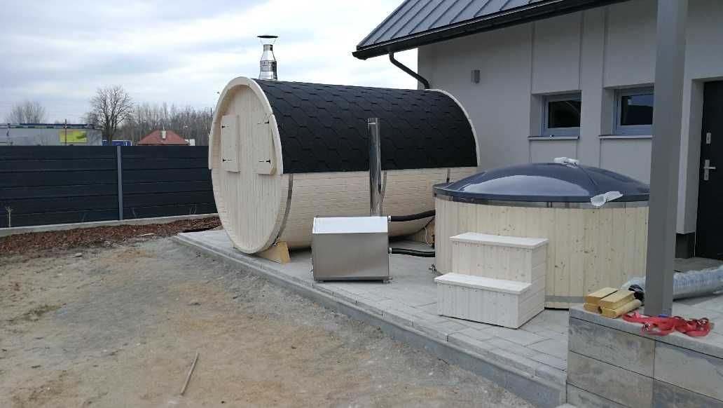 Balia Kąpielowa Gorąca Beczka Bania Ogrodowa Hydromasaż Led Sauna