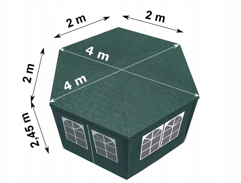 Namiot pawilon parasol ogrodowy duży wodoodporny 4x4 m