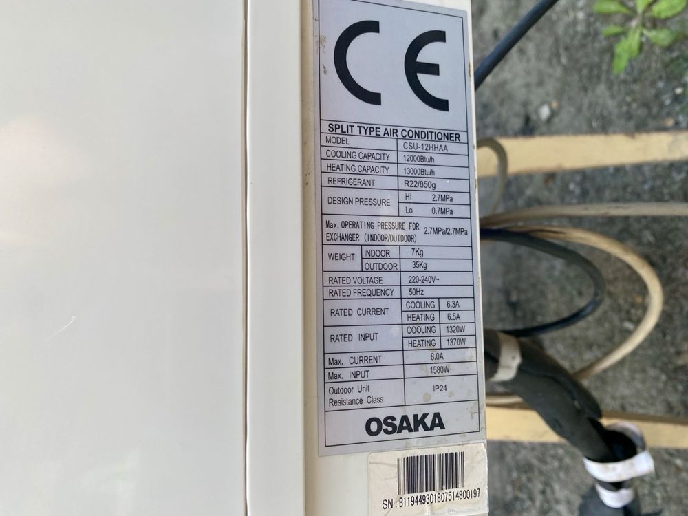 Кондиционер Osaka CSU-12 HHAA 12’