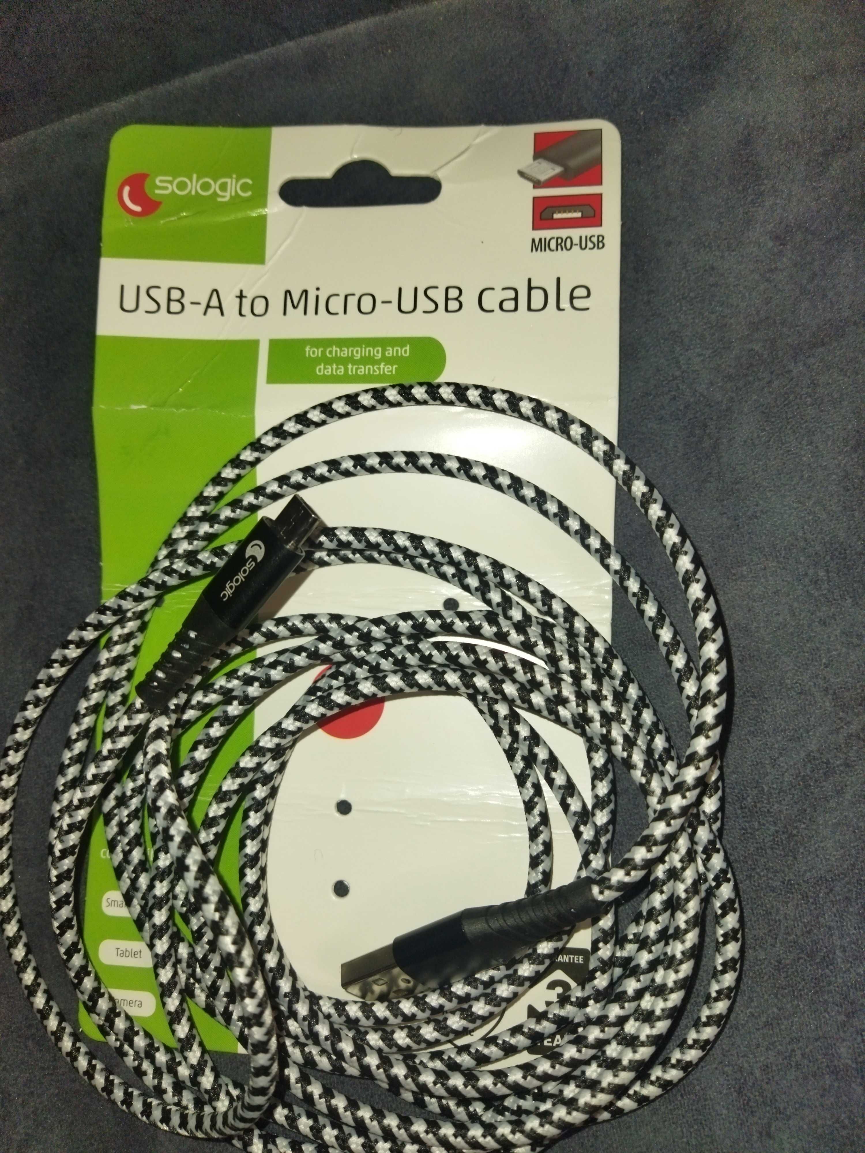 Кабель usb -А мікро-usb  sologic плетіння telstylny 3 метра