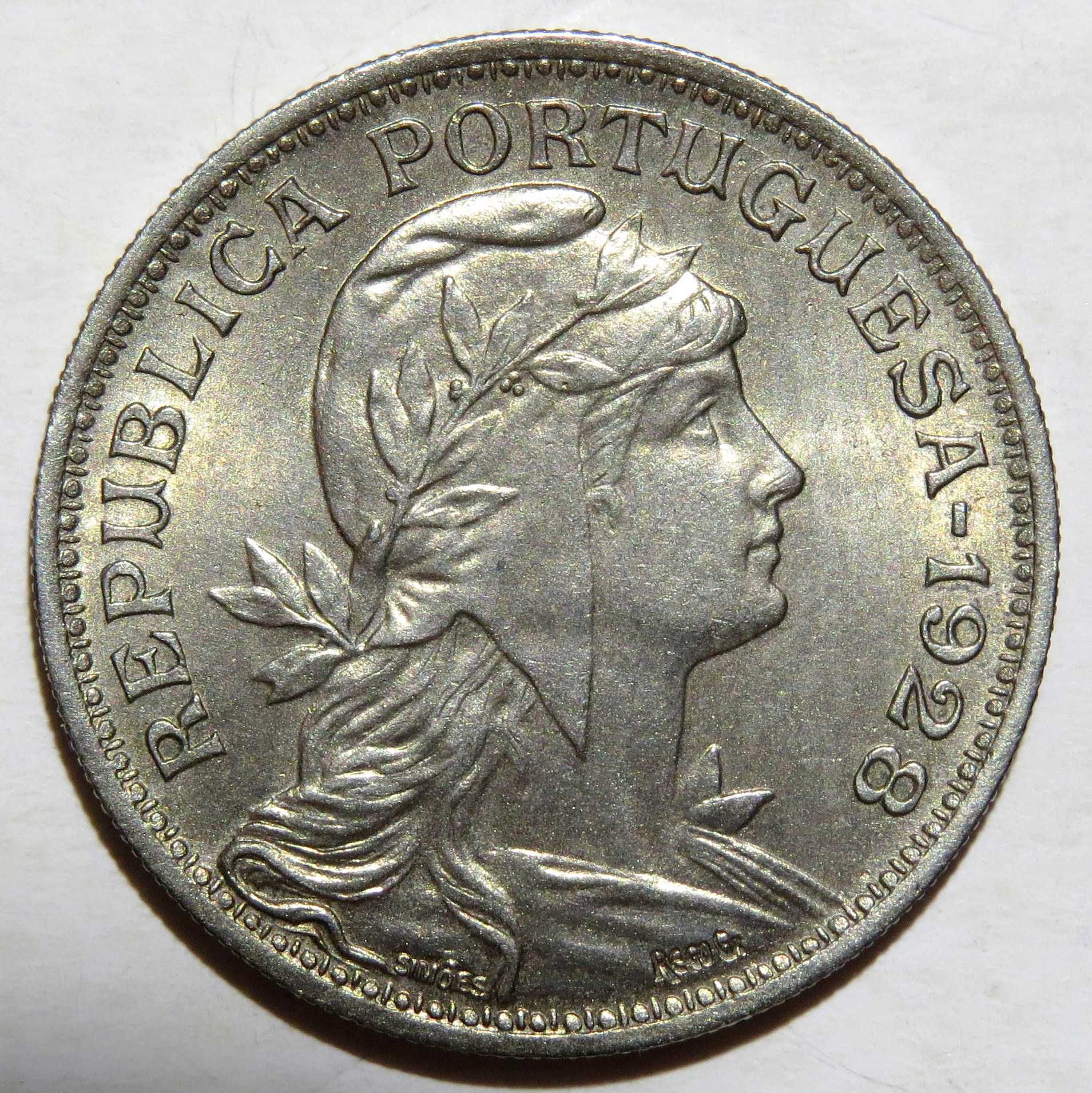 Republica Portuguesa - 50 Centavos 1928 Quase Soberba