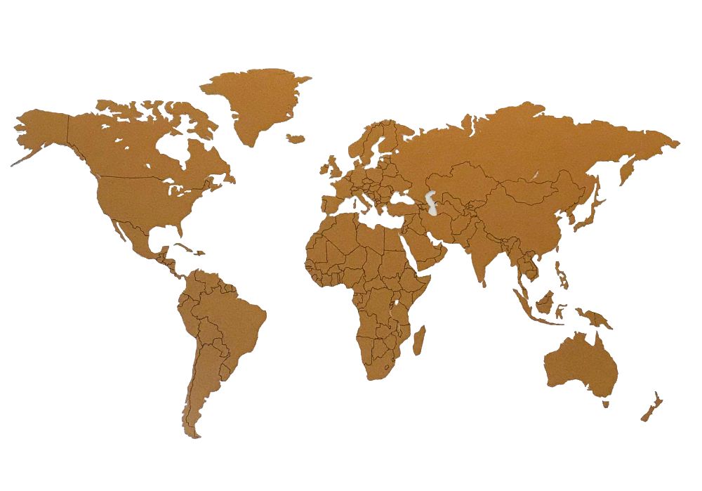 Mapa Mundo 3D - cortiça