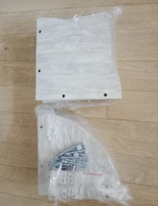 Полиця кутова настінна для книг, сувенірів, навісна, Змійка, біла