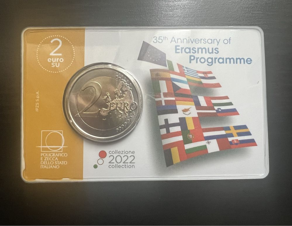 Moeda 2€ Coincard Itália - 35° Aniversário Programa Erasmus