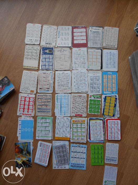 Coleção de calendários de bolso