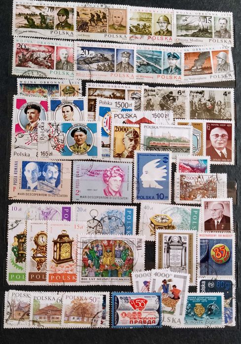 Znaczki pocztowe czyste i kasowane wraz z albumem