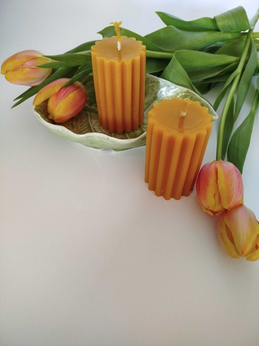 Świeca figurka walec ozdobny z wosku pszczelego