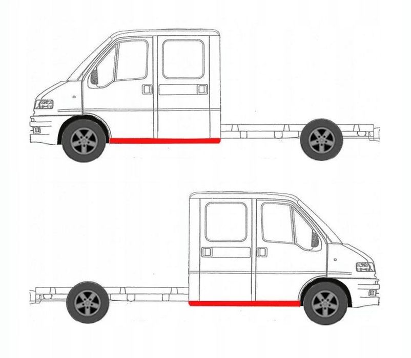 Próg Progi Reperaturka Ducato 94 - 06 Podwójna / Dubel / Dopel Kabina