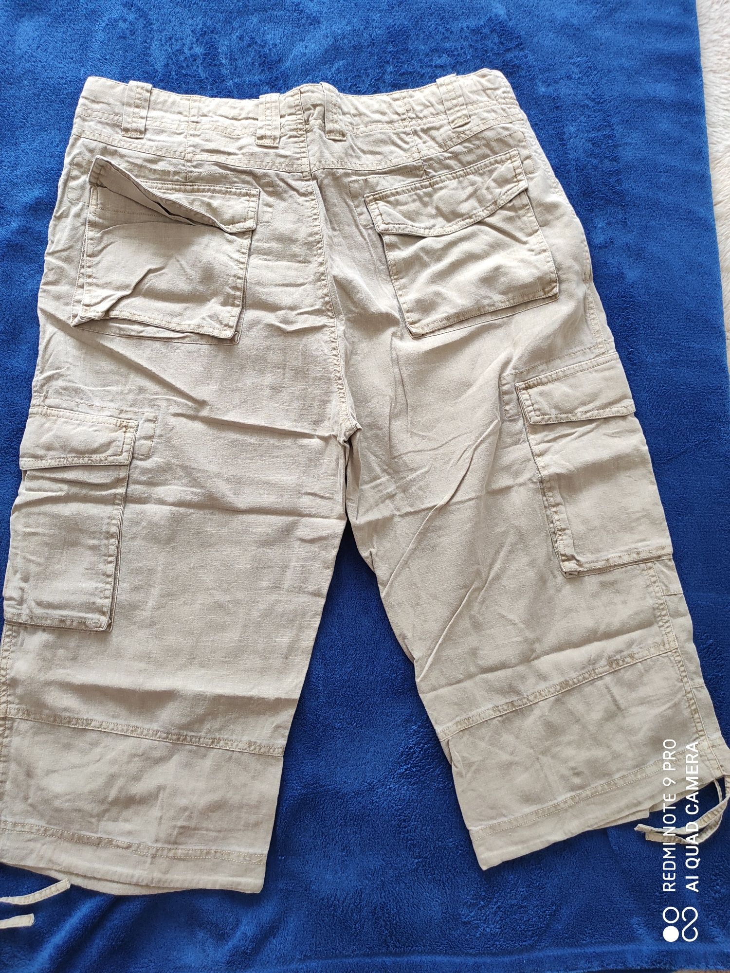 Cederwood state, lniano-bawełniane krótkie spodnie męskie 3/4, roz. XL