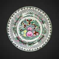 Talerz chiński porcelanowy medallion canton famille rose B13116