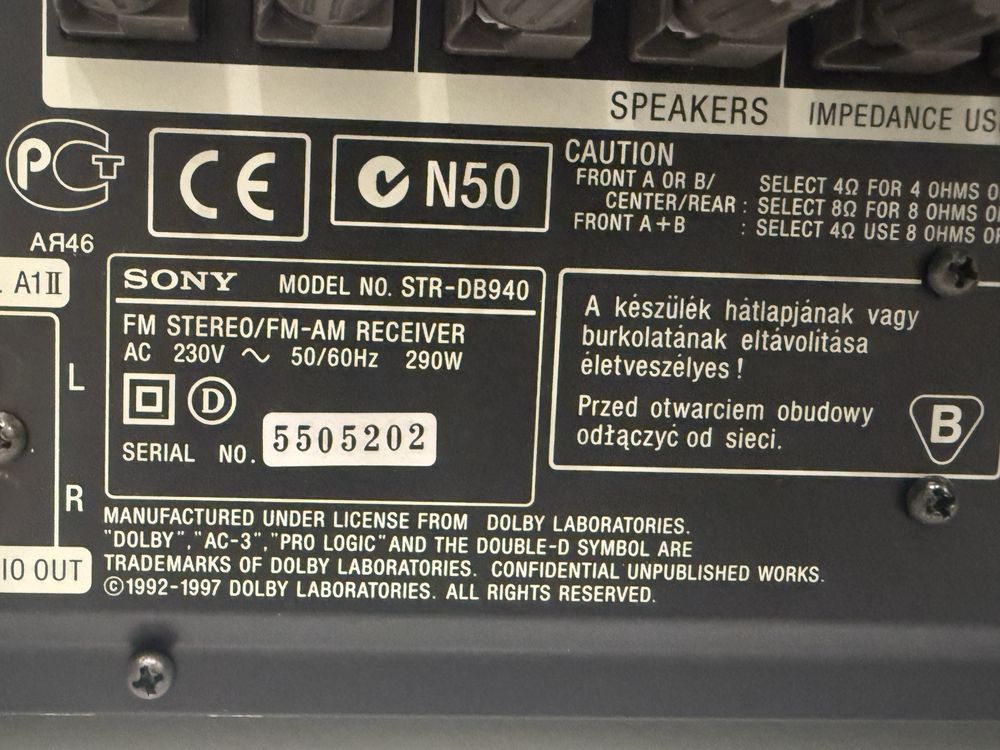 Amplituner SONY STR DB940 super stan