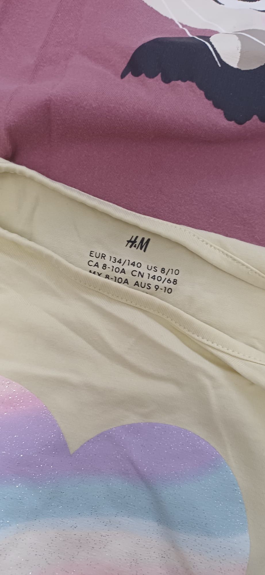 Bluzki króliczek tęcza H&M 134/140