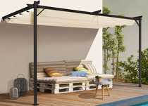Pergola przyścienna 3x4 m bezowa kremowa antracyt