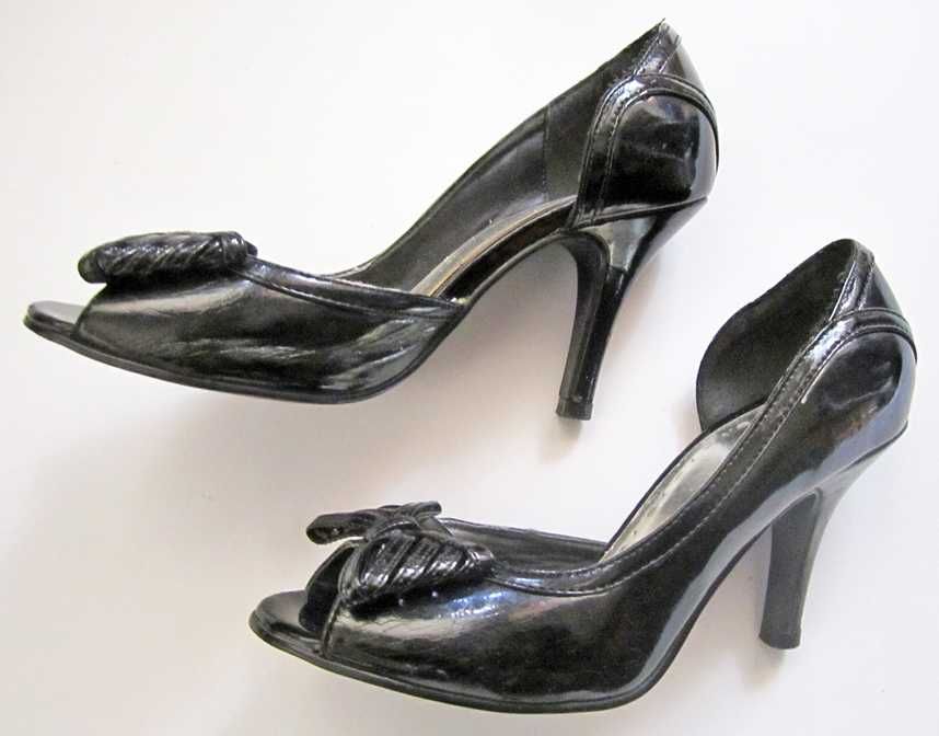 Sapatos de Senhora Abertos, Preto, como Novos