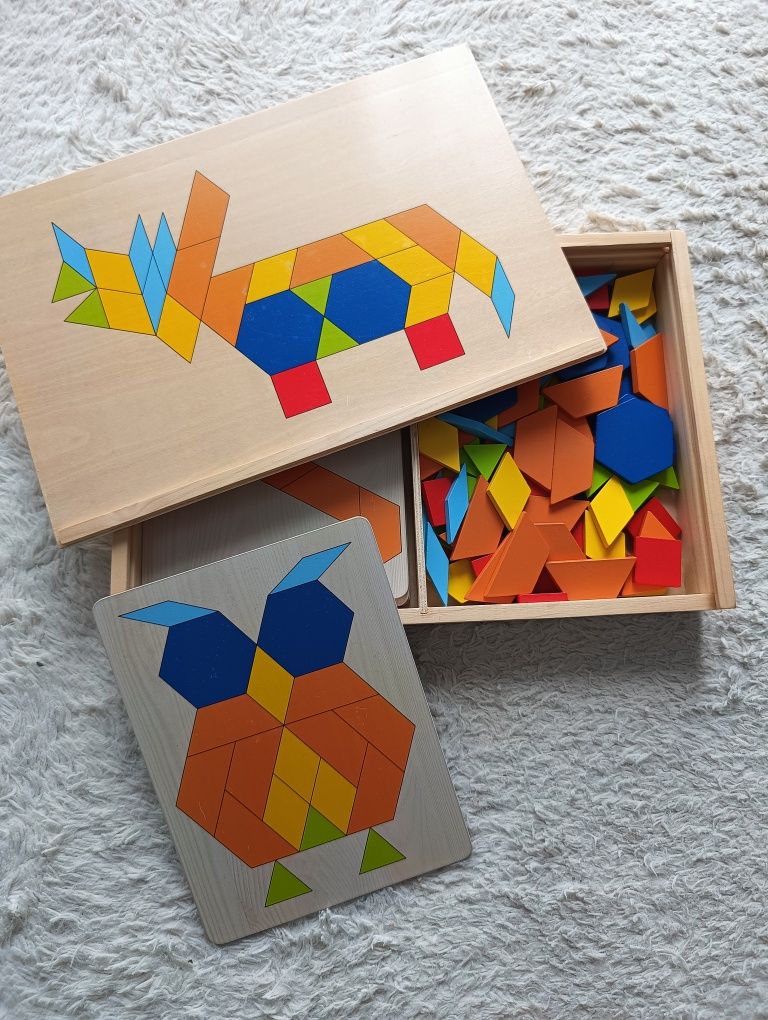 Tangram drewniany układanka logiczna