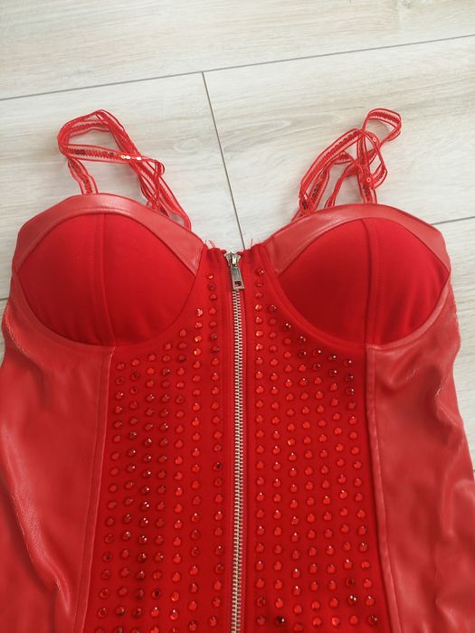 Sukienka mini seksowna ekoskóra S