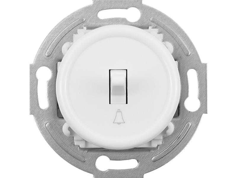 RETRO wyłącznik dzwonkowy BIAŁY bez ramki LOFT PRL