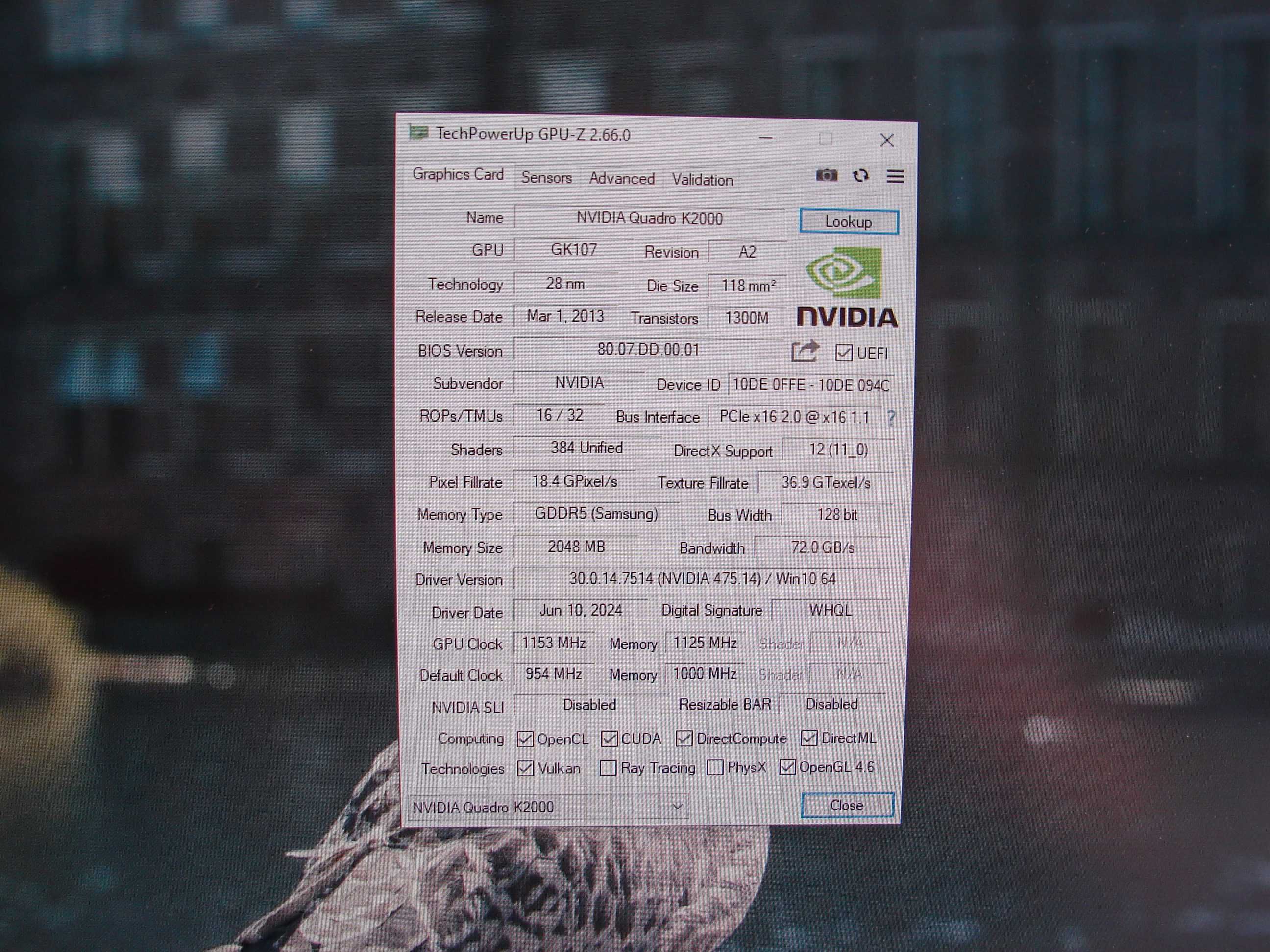 NVIDIA Quadro K2000 2GB GDDR5 51W Biuro / Gry - Tanio