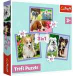 Puzzle 3w1 Urocze pieski układanka dla dzieci