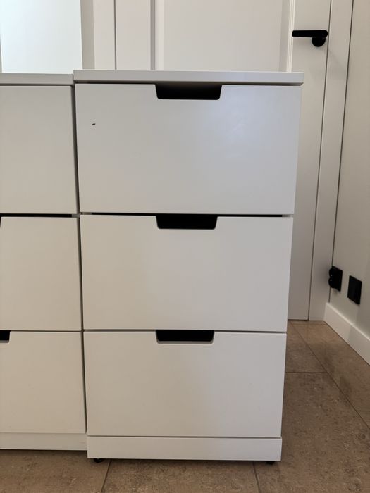 IKEA Nordli komoda, 3 szuflady, biała