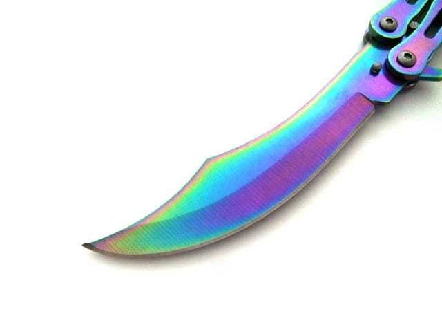 Nóż motylek tęczowy balisong CS:GO motylkowy rainbow N454E