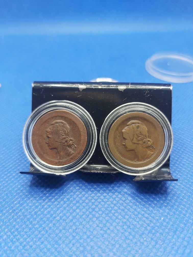 1, 2  e 5 centavos bronze