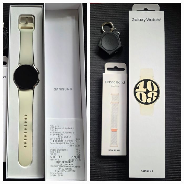Samsung Galaxy Watch 6 40mm kolor: cream + dodatkowy pasek i ładowarka