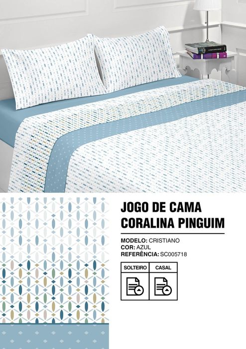 Lençóis coralina casal capa 160x2m