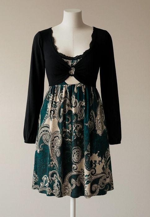 Sukienka na długi rękaw boho S| wysyłka w 24h od zakupu