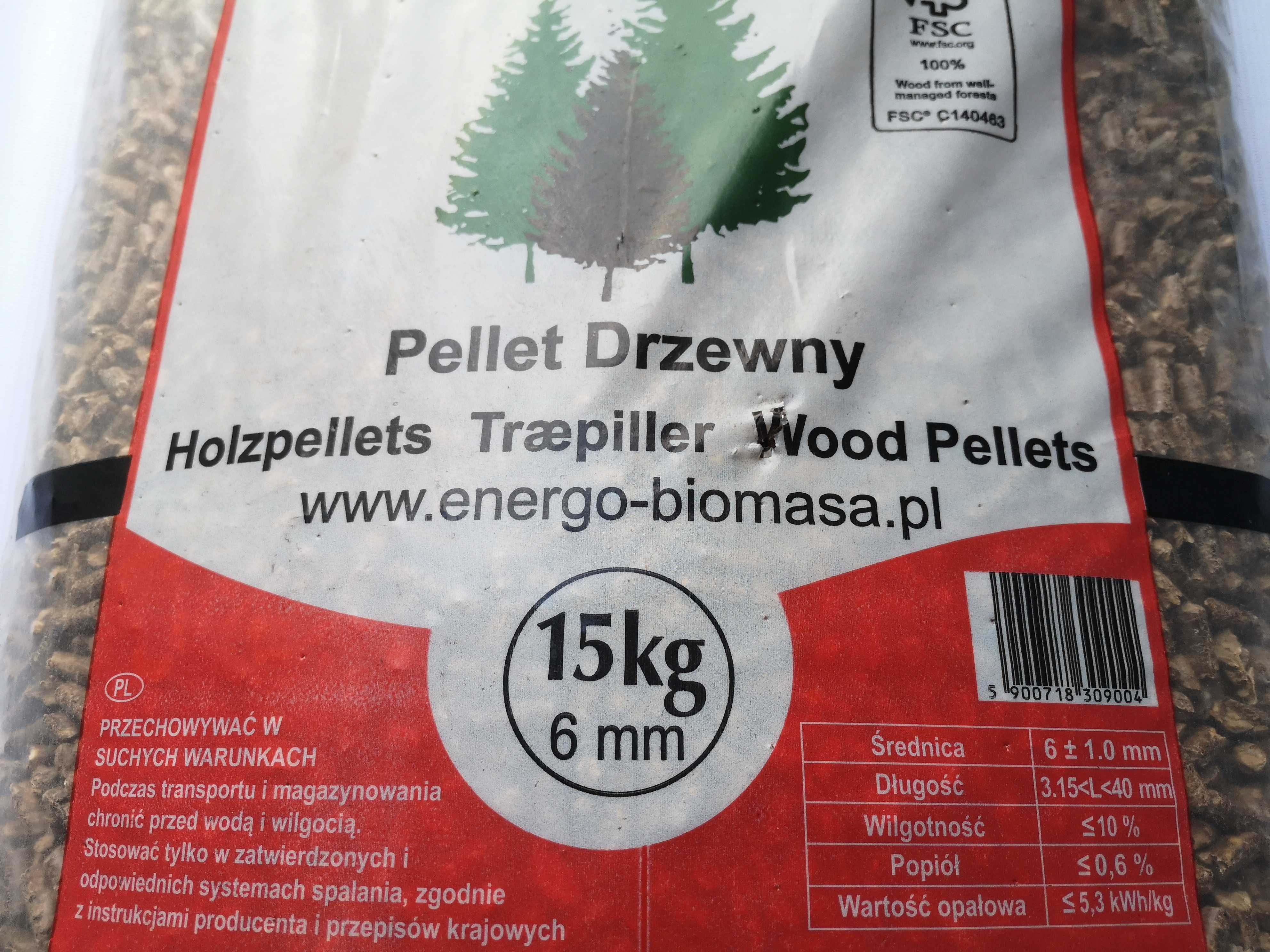 PELLET pellet drzewny 6mm EB  premium first class 975kg paleta Dostawa