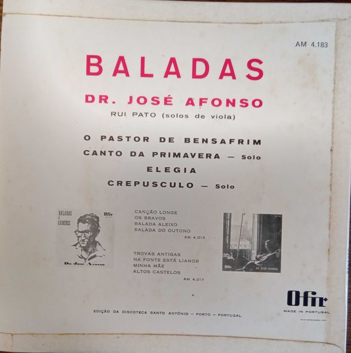 José Afonso	- - - - -		Baladas	- - - - -	EP
