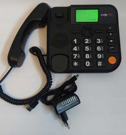 Telefon stacjonarny na kartę sim dla seniora słuchawka stojący wiszący
