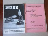 brochuras publicitárias ZEISS instrumentos precisão microscopios etc