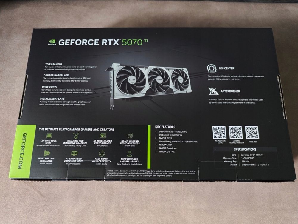 RTX 5070 Ti 16G VENTUS 3X OC Nowa