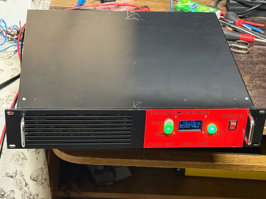 Falownik INVENTER UPS 3kW 48/230V + bypass + sygnalizacja, wyk. 2U 19'