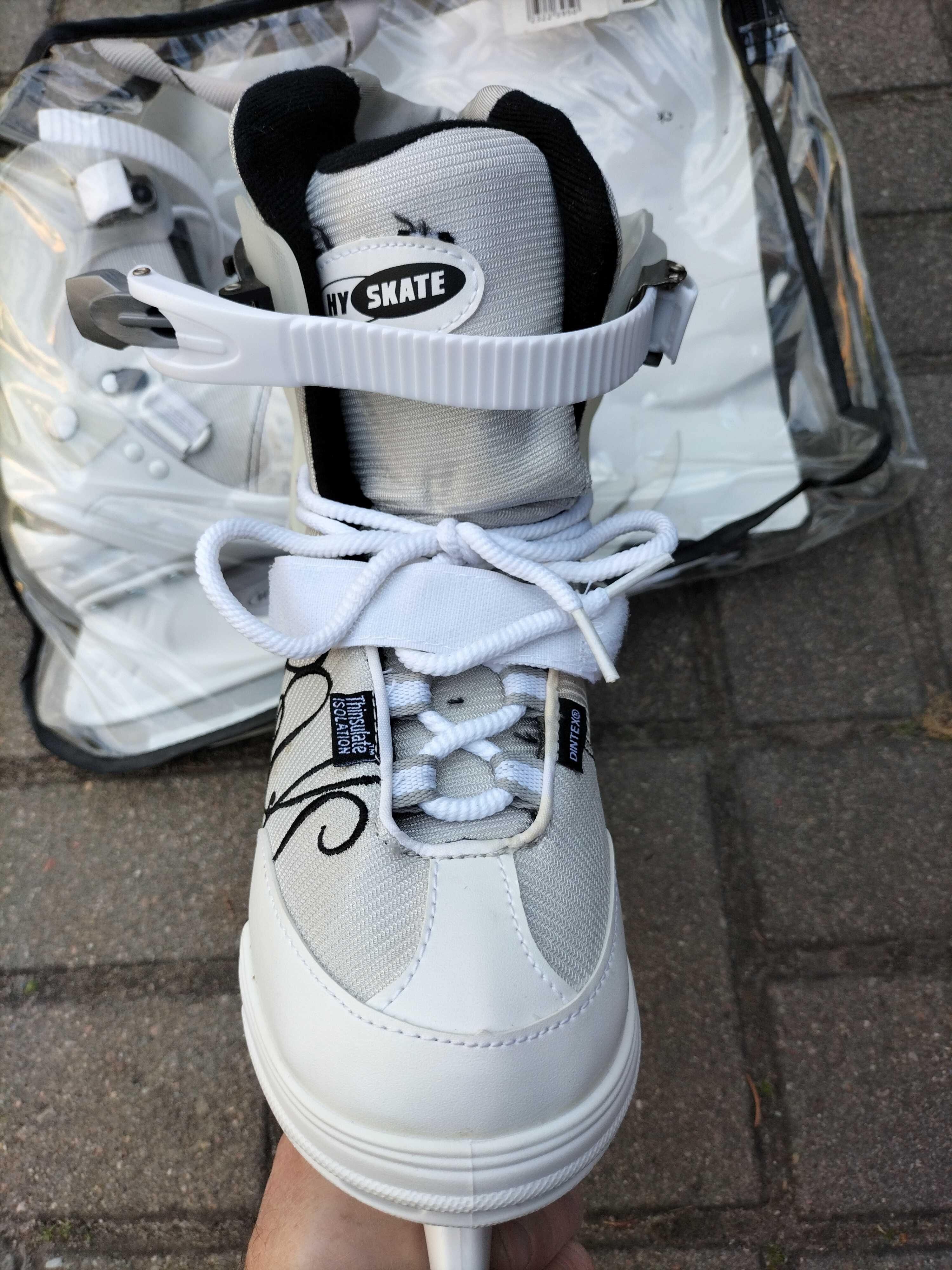 Łyżwy  HY SKATE  białe rozm. 38 - Nowe