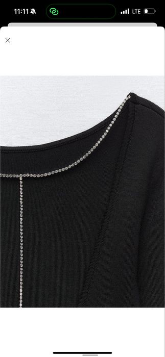 Боді zara з відкритою спиною та стразами