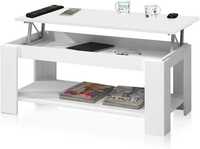 Mesa de centro elevável mesa de apoio café 102 x 50 x 43/54 cm - NOVO